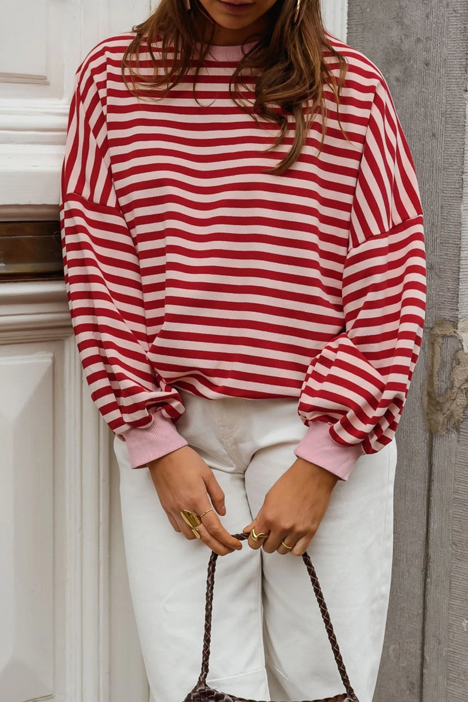 Red Stripe Backless Top