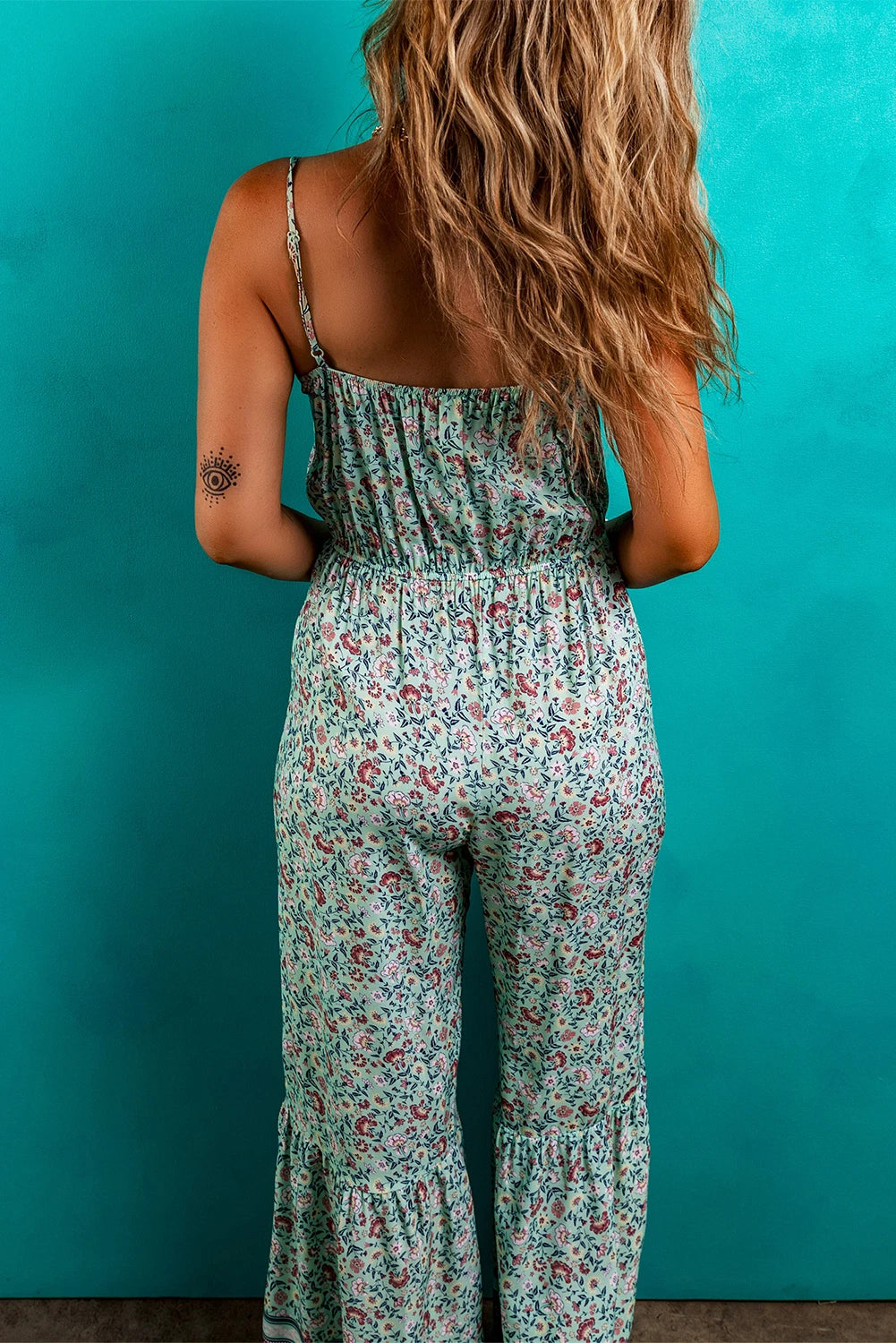 Floral Ruffle Bottom Jumpsuit