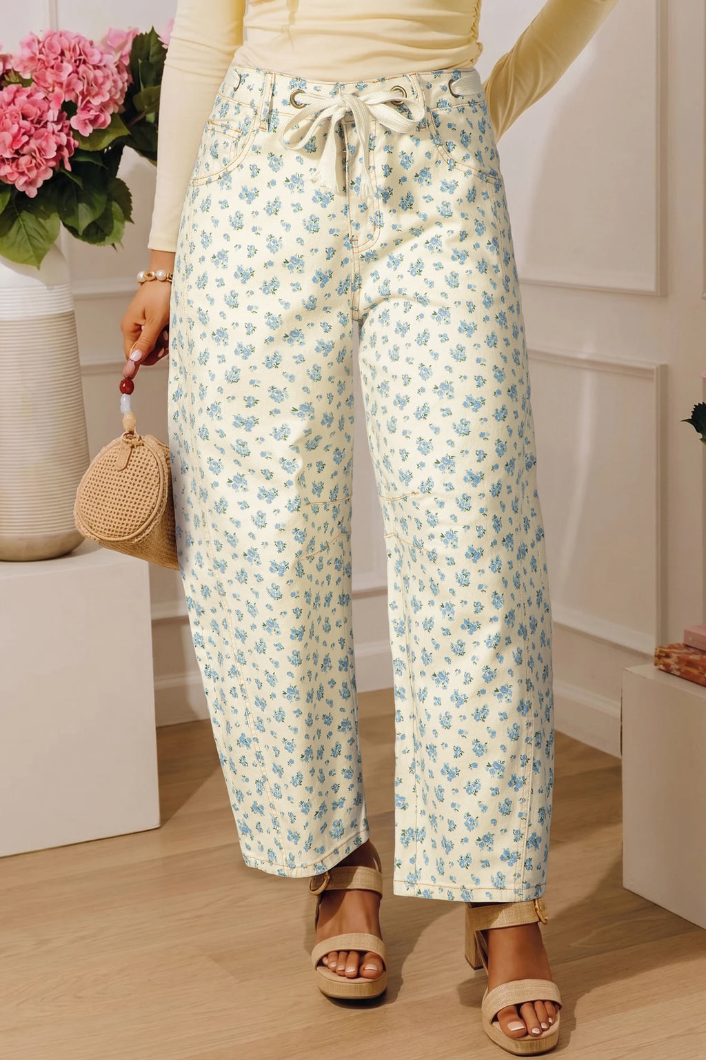 Floral Barrel Jeans