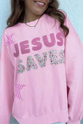 Pink Jesus Saves Pullover