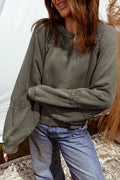 Lace Detail Mineral Wash Top