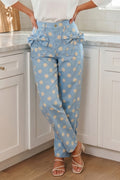 Polka Dot Bow Barrel Jeans