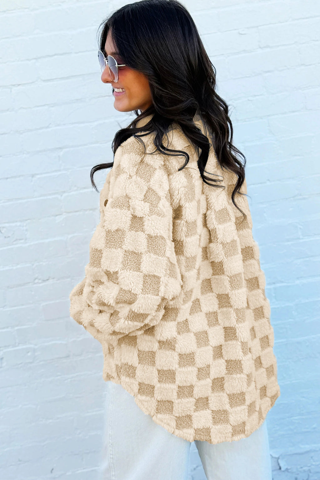 Corduroy Sherpa Checkered Shacket