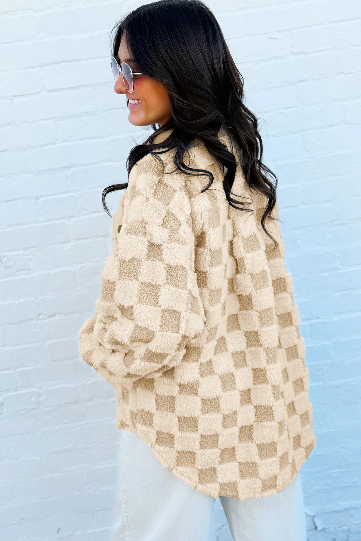 Corduroy Sherpa Checkered Shacket