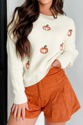 Embroidered Pumpkin Sweater