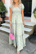 Green Floral Maxi Dress