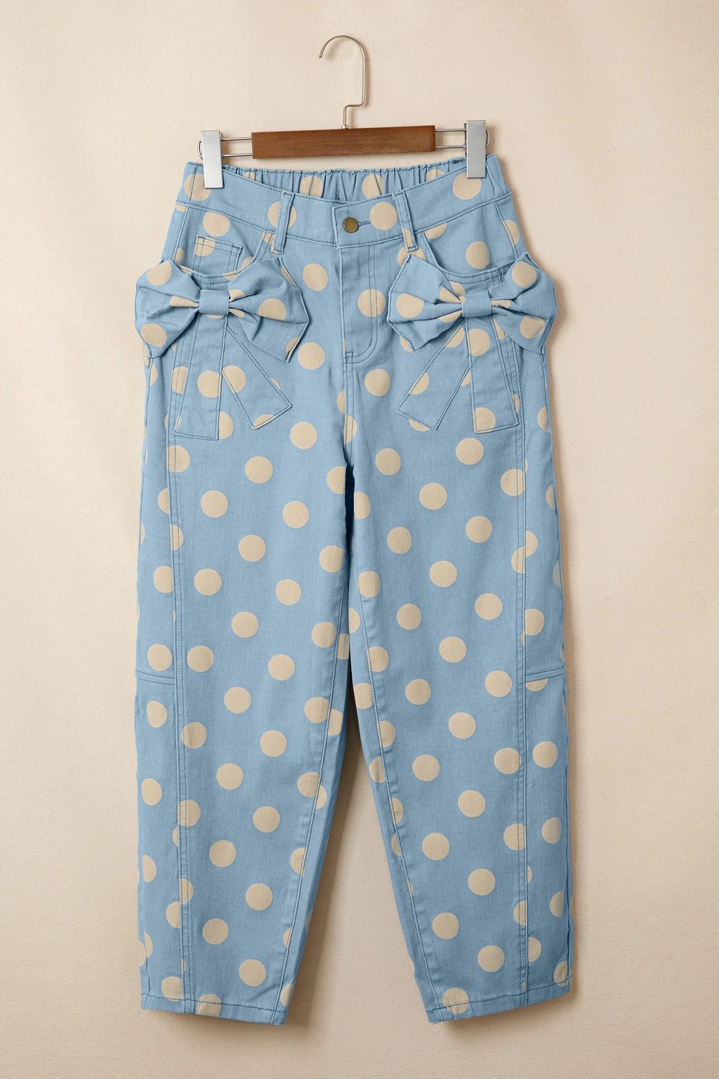 Polka Dot Bow Barrel Jeans