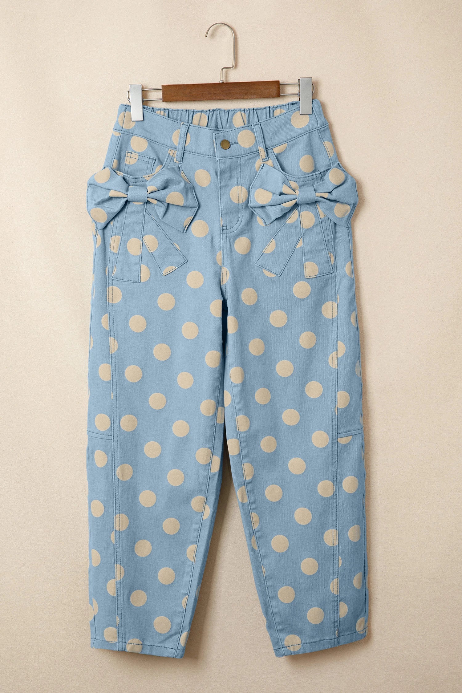 Polka Dot Bow Barrel Jeans