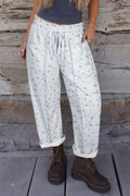 Gray Floral Pants