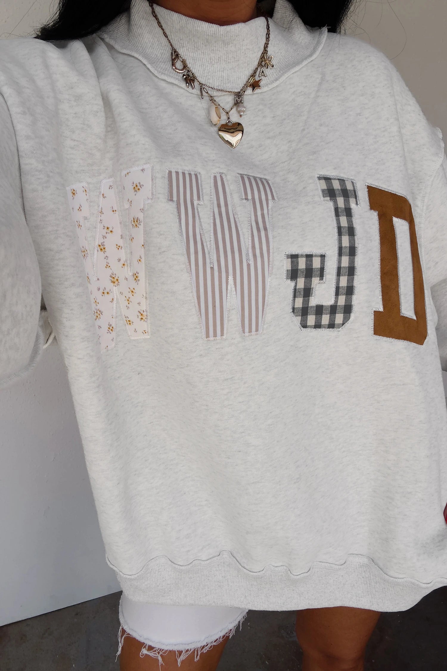 WWJD Embroidered Mock Neck Pullover