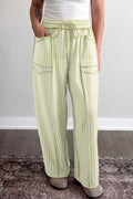 Checkered Elastic Waistband Pants