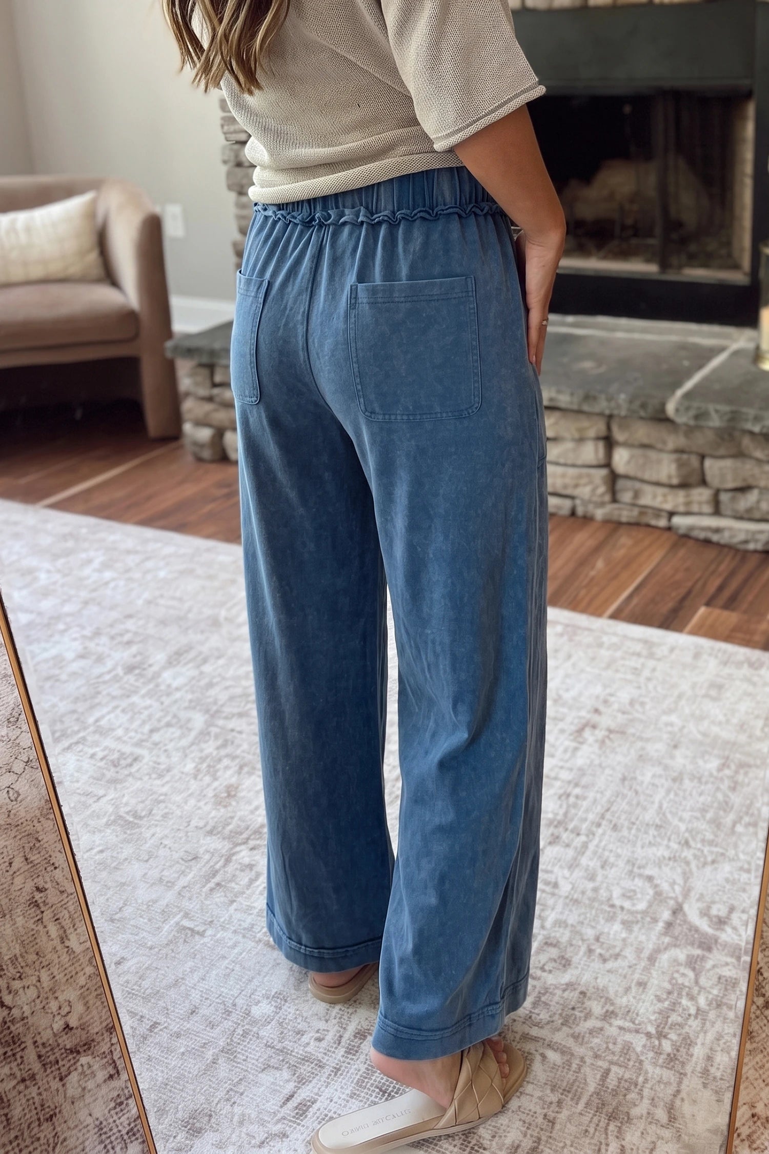 Flare Jeans with Drawstring Belt