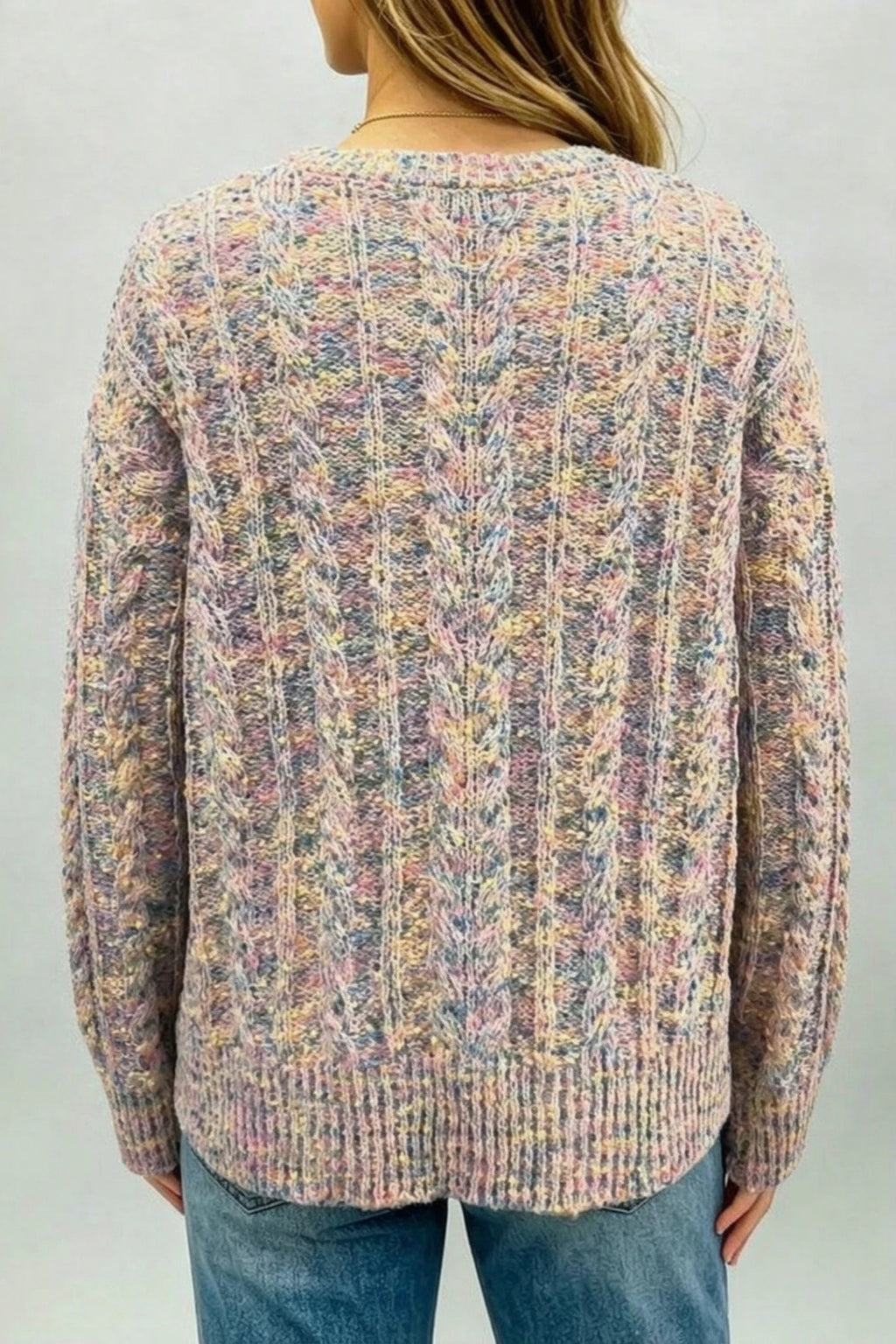 Cable Knit Multi Color Sweater