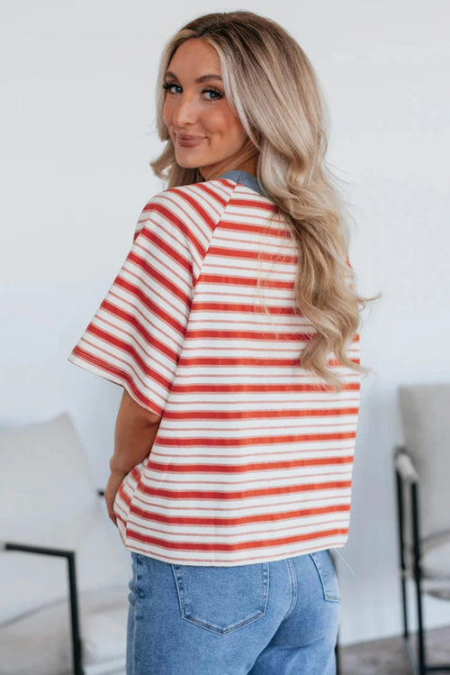 Basic Red Stripe Tee