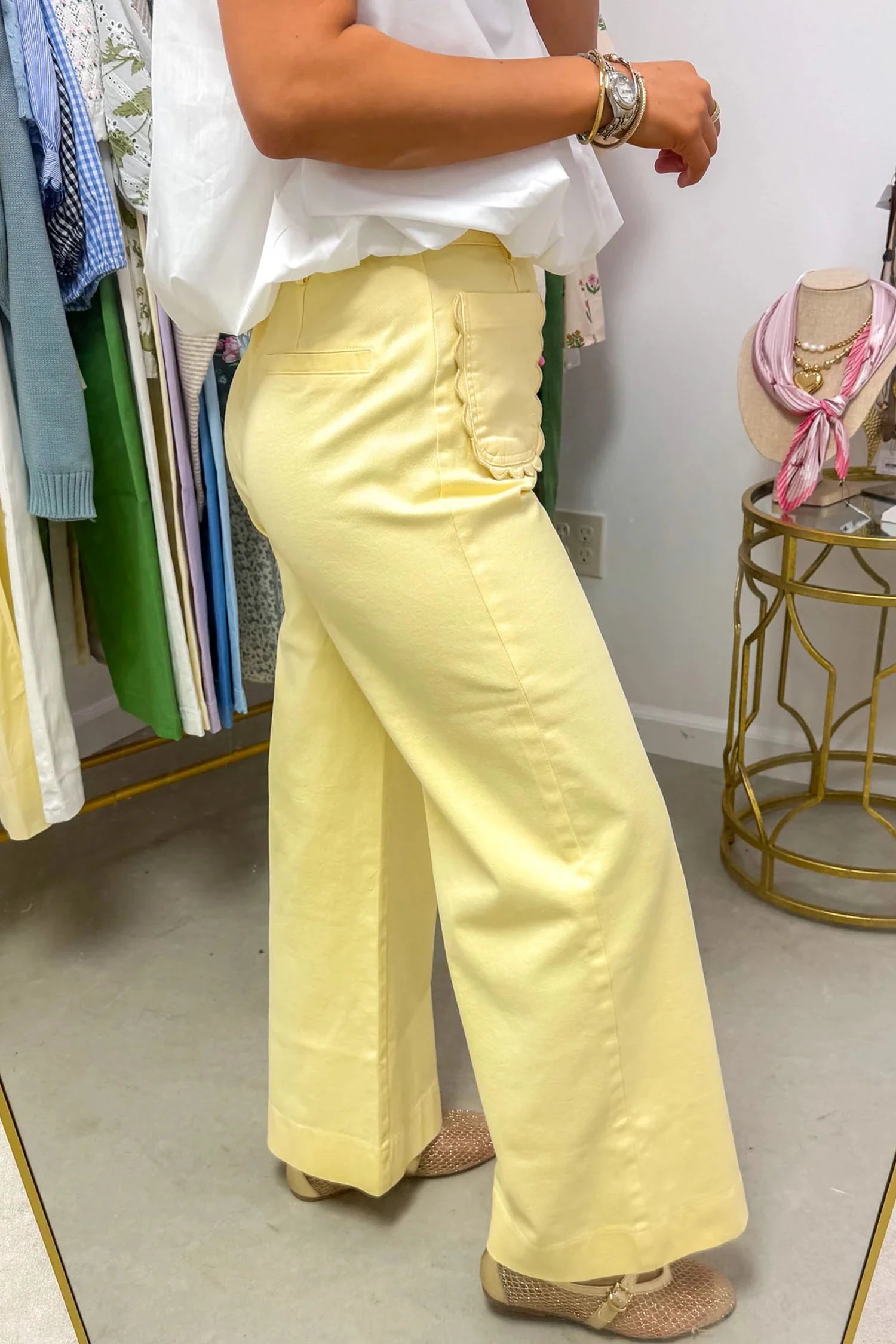 Yellow Scalloped Jeans