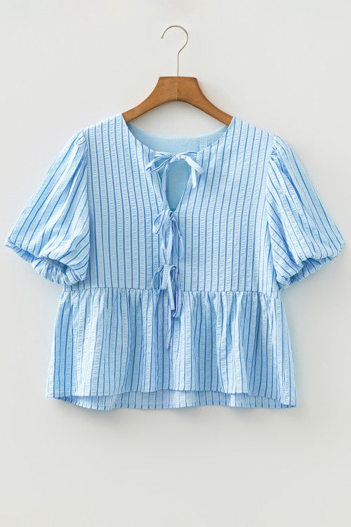 Blue Bow Blouse