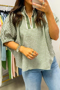 Green Plaid Top
