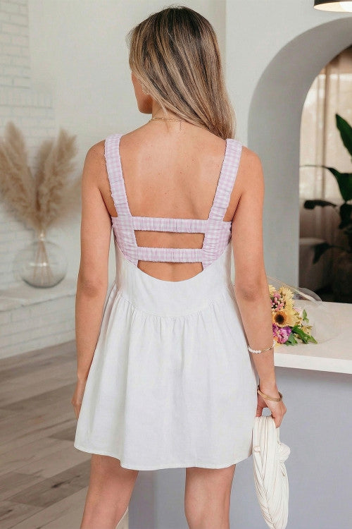 Gingham Mini Dress with Shorts