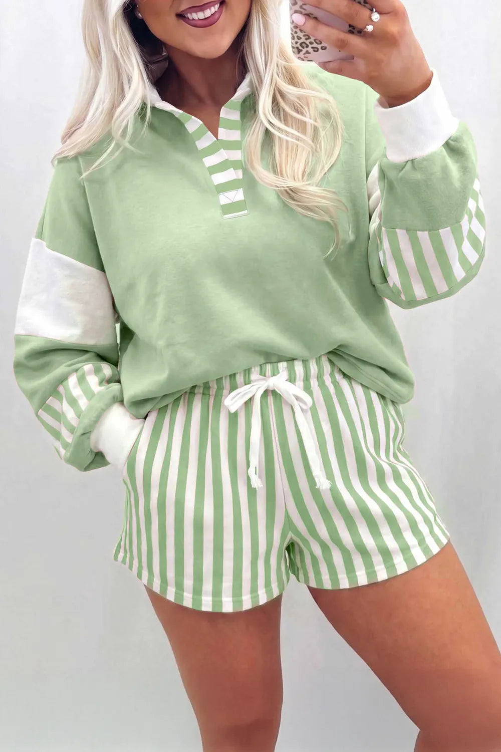 Green Stripe Coastal Set