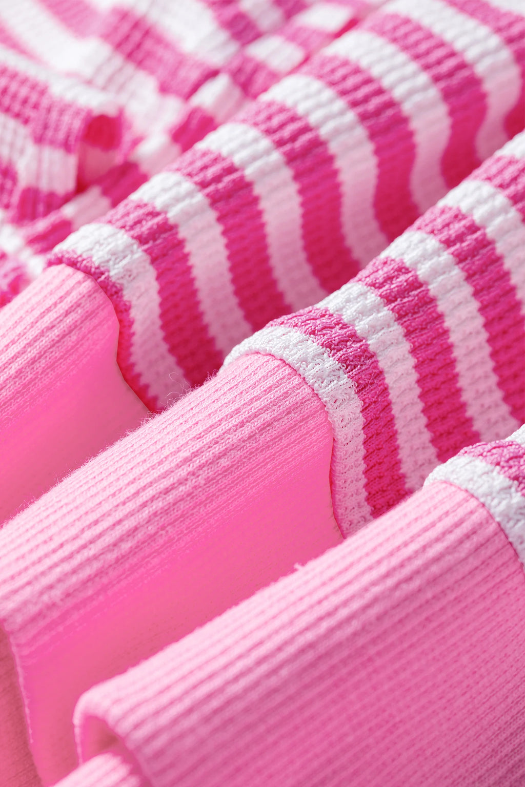 Pink Striped Textured Long Sleeve