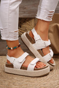 White Velcro Platform Sandals