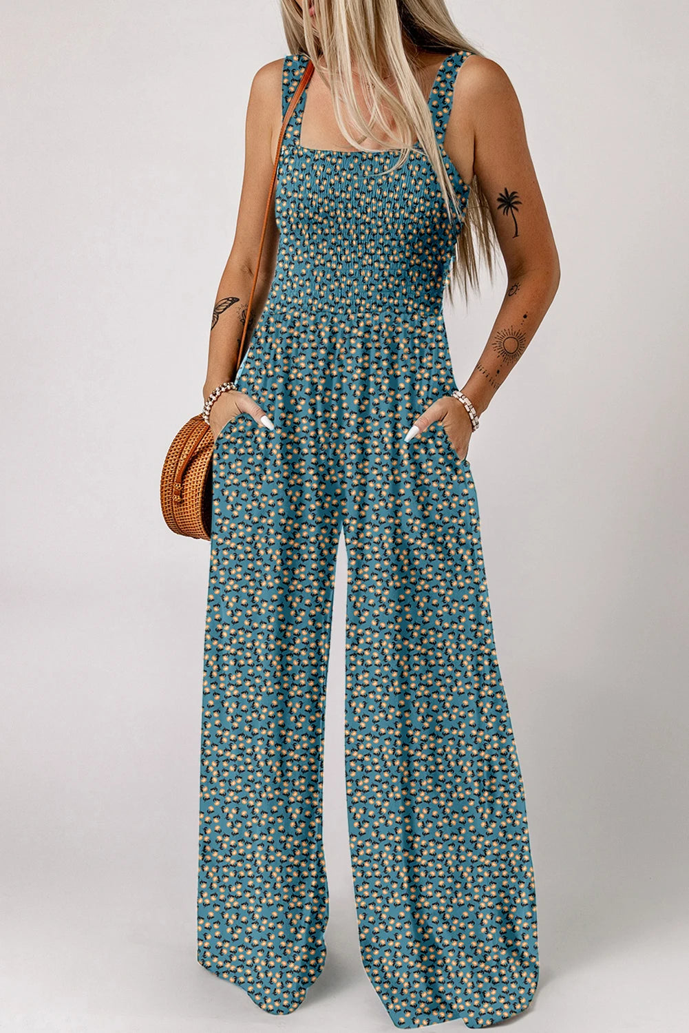 Blue Floral Jumpsuit