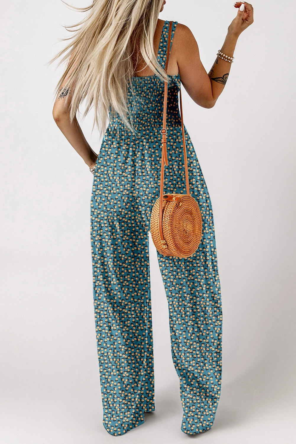 Blue Floral Jumpsuit