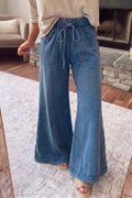Flare Jeans with Drawstring Belt