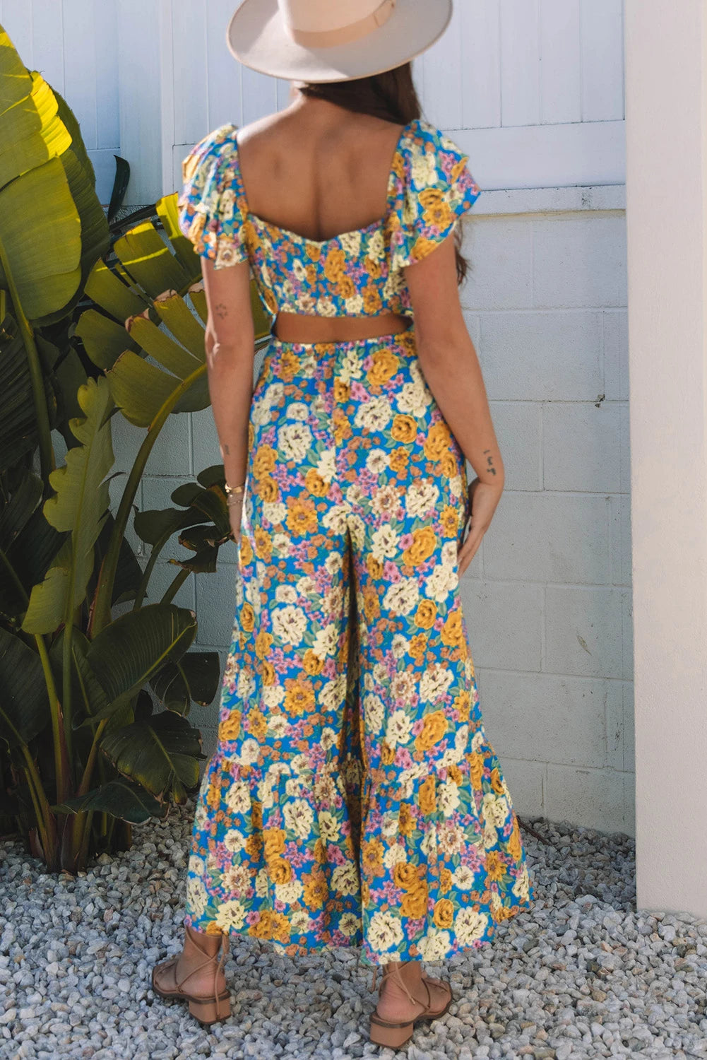 Floral Backless Jumpsuit