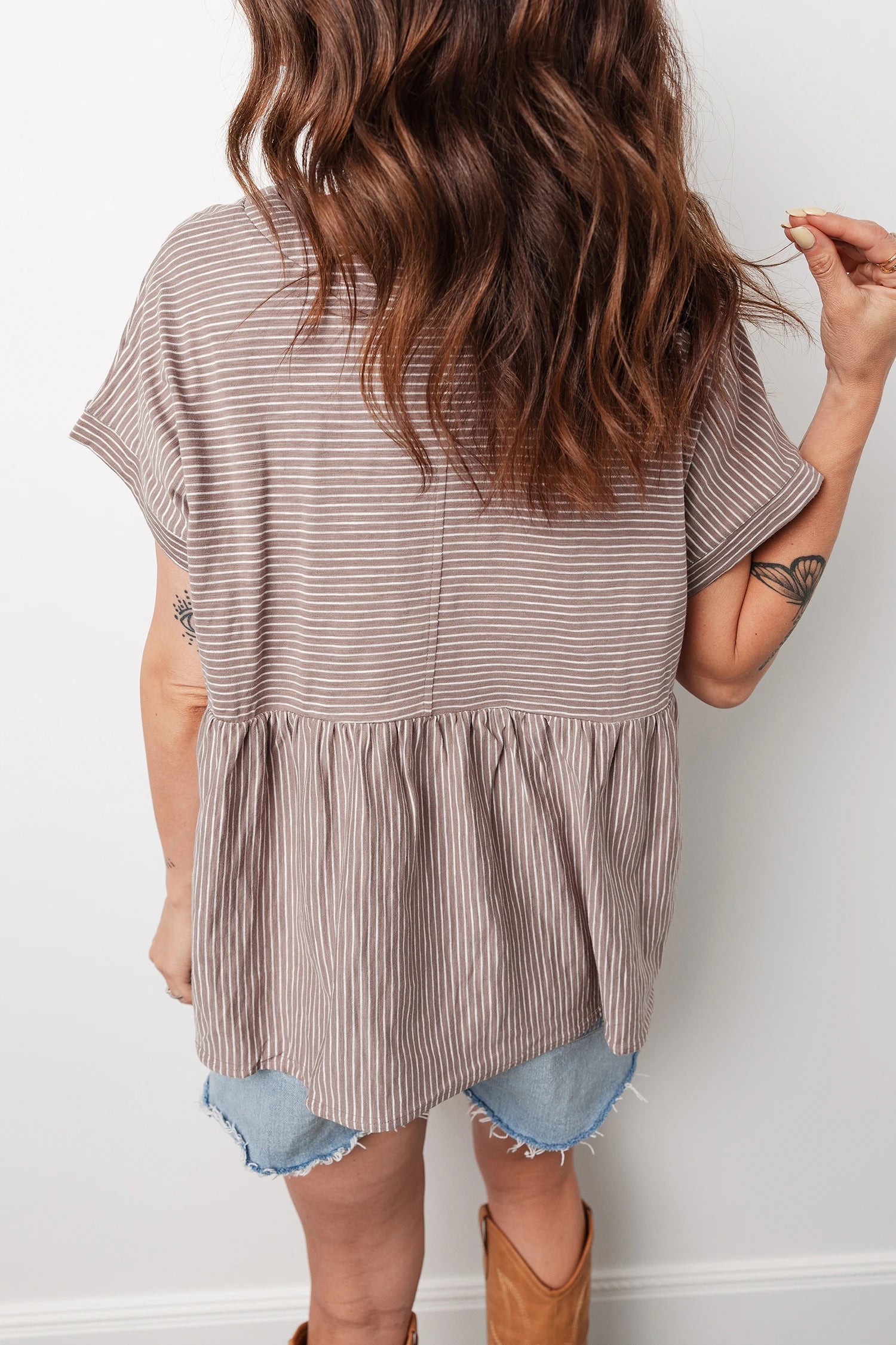 Button V Babydoll Blouse