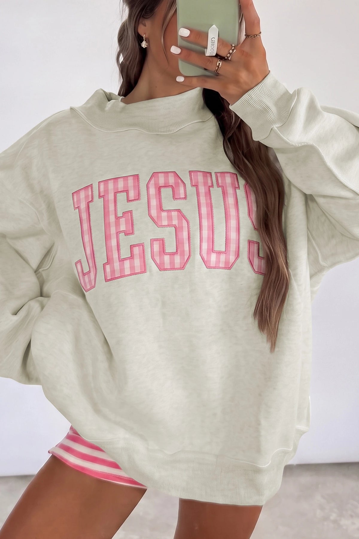 Pink JESUS Mock Neck