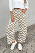 Checkered Barrel Jeans